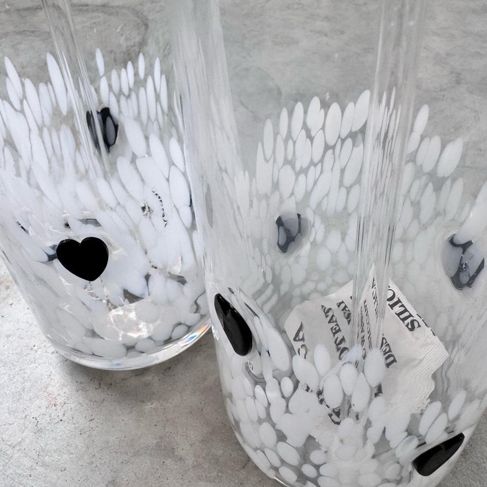 NWT Set of 2 Glass Icon Large Glass Tumblers wood Lid and Glass Straw 7”H x 3”W - Picture 4 of 10